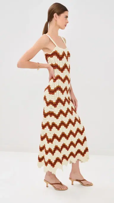 ESCVDO area Crochet Maxi Dress /Tobacco | Thumbnail 4