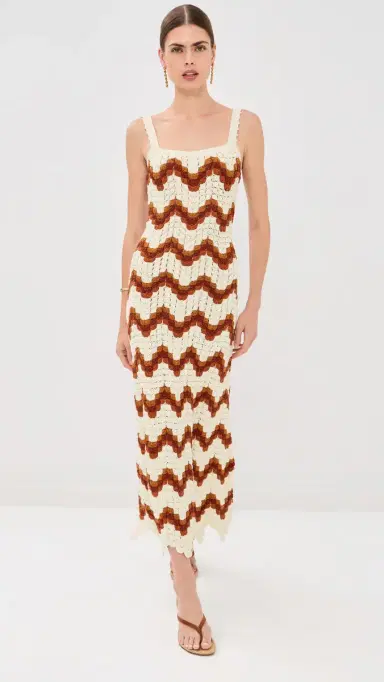 ESCVDO area Crochet Maxi Dress /Tobacco | Thumbnail 5