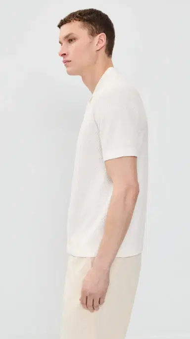 Theory Carin Short Sleeve Shirt in Tactile Cotton Winter | Thumbnail 4 Theory Carin Short Sleeve Shirt in Tactile Cotton Winter | Thumbnail 4
