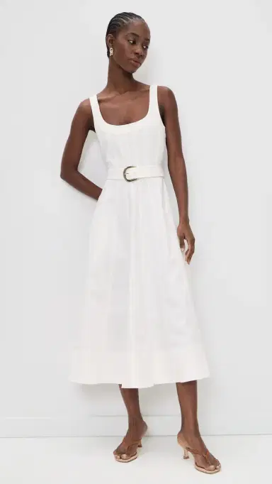 Cinq à Sept White Denim Cambree Dress White | Thumbnail 2 Cinq à Sept White Denim Cambree Dress White | Thumbnail 2