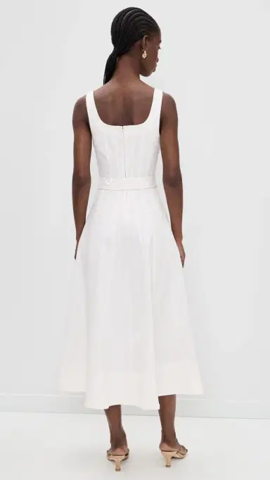 Cinq à Sept White Denim Cambree Dress White | Thumbnail 3 Cinq à Sept White Denim Cambree Dress White | Thumbnail 3