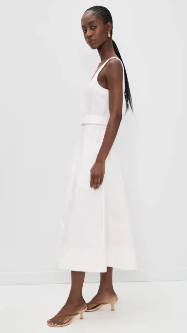 Cinq à Sept White Denim Cambree Dress White | Thumbnail 4 Cinq à Sept White Denim Cambree Dress White | Thumbnail 4