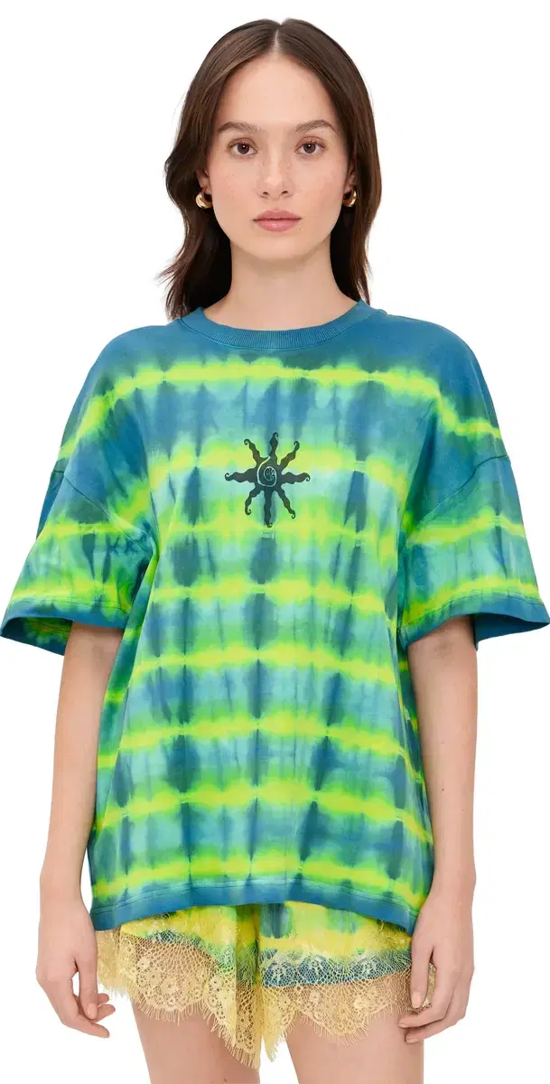 Curacao Tie Dye Tee Green/Blue