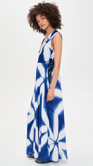 Busayo Lana Dress Blue & White | Thumbnail 4 Busayo Lana Dress Blue & White | Thumbnail 4