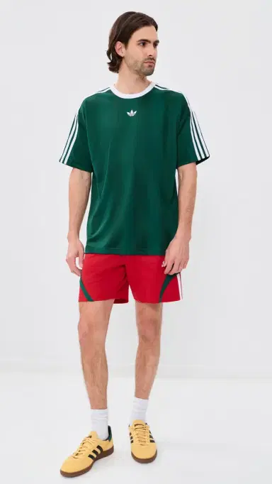 adidas House of Tiro Nations Track Shorts 7 Better carlet/Team Dark Green | Thumbnail 5