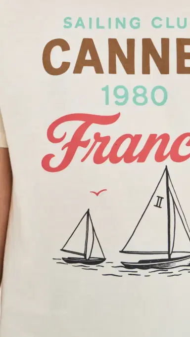 Sunny Somewhere Sailing Club Cannes Boyfriend Tee Off White | Thumbnail 6 Sunny Somewhere Sailing Club Cannes Boyfriend Tee Off White | Thumbnail 6