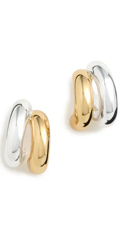 Jenny Bird Mini Florence Hoop Earrings Two-Tone One Size | Thumbnail 1