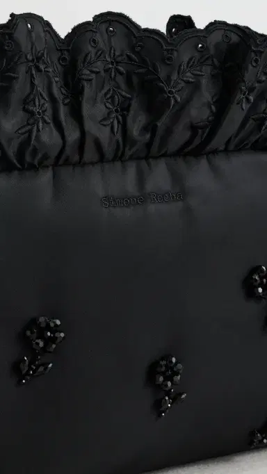 Simone Rocha Pillowcase Embroidered Clutch Bag Black/Jet One Size | Thumbnail 6 Simone Rocha Pillowcase Embroidered Clutch Bag Black/Jet One Size | Thumbnail 6