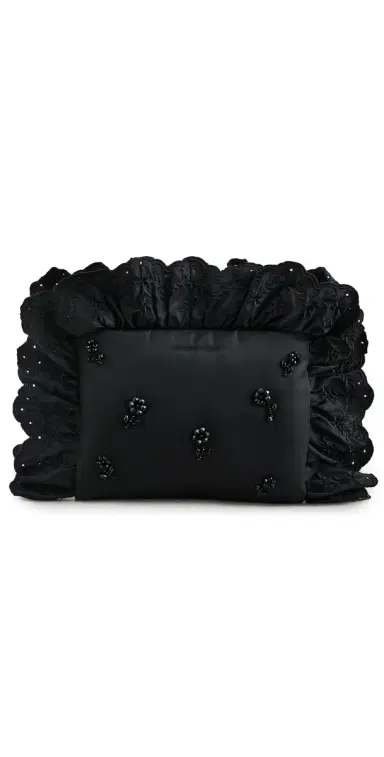 Simone Rocha Pillowcase Embroidered Clutch Bag Black/Jet One Size | Thumbnail 1 Simone Rocha Pillowcase Embroidered Clutch Bag Black/Jet One Size | Thumbnail 1