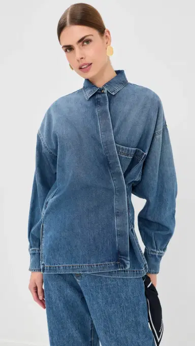 DARKPARK Paola Tencel Denim Wrapped Shirt Blue Oslo | Thumbnail 2