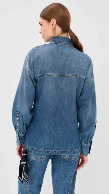 DARKPARK Paola Tencel Denim Wrapped Shirt Blue Oslo | Thumbnail 3