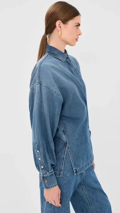 DARKPARK Paola Tencel Denim Wrapped Shirt Blue Oslo | Thumbnail 4