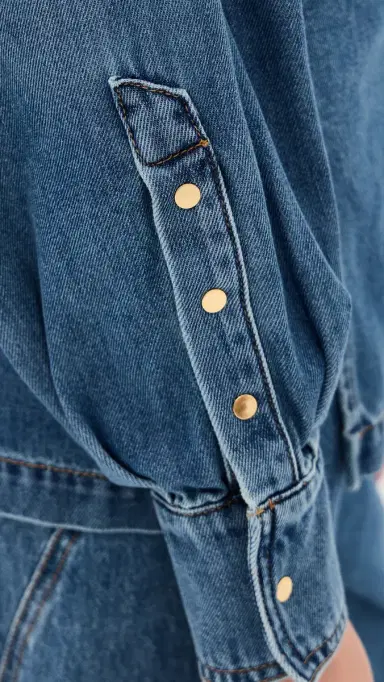 DARKPARK Paola Tencel Denim Wrapped Shirt Blue Oslo | Thumbnail 6