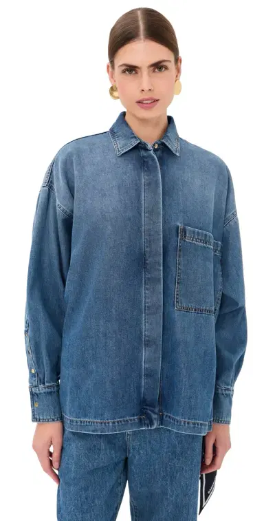 DARKPARK Paola Tencel Denim Wrapped Shirt Blue Oslo | Thumbnail 1