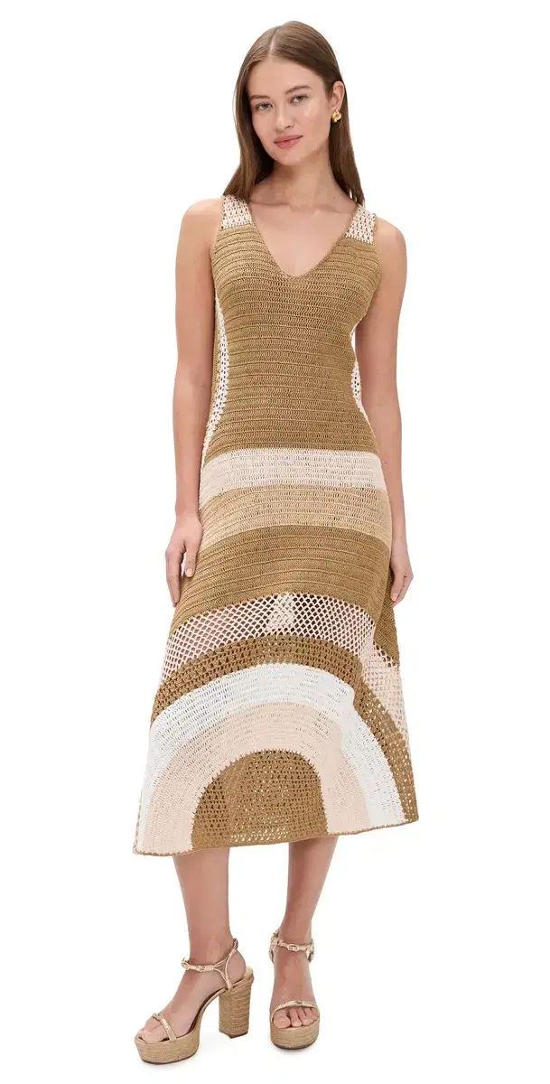 Cadence Crochet Dress Sandstone ulti Colorblock