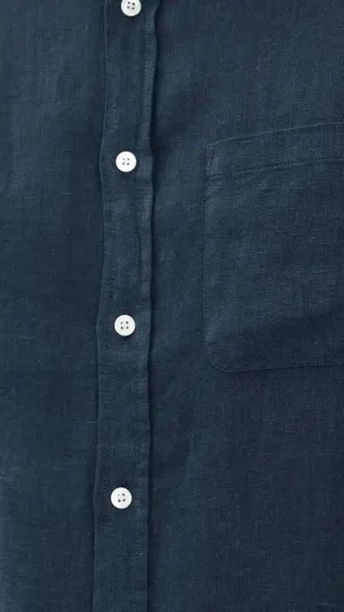 Portuguese Flannel Linen Shirt Navy | Thumbnail 6