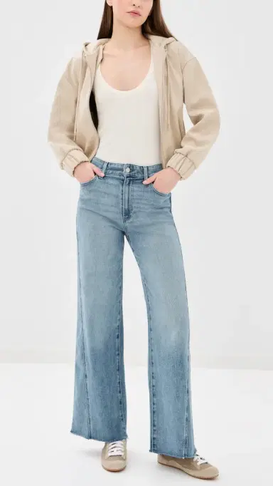PAIGE Anessa Jeans with Twisted Outseam Panel and Raw Hem 31 Explorer | Thumbnail 5 PAIGE Anessa Jeans with Twisted Outseam Panel and Raw Hem 31 Explorer | Thumbnail 5