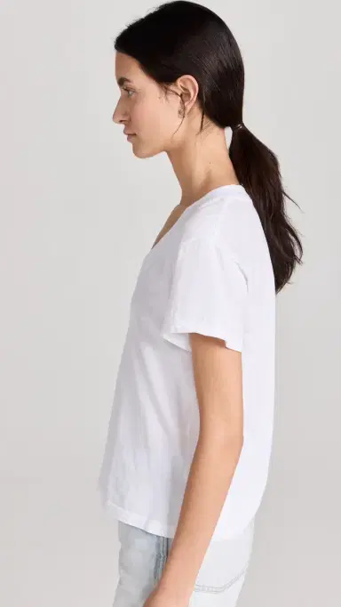 perfectwhitetee Hendrix Cotton Boxy V Neck Tee White | Thumbnail 4 perfectwhitetee Hendrix Cotton Boxy V Neck Tee White | Thumbnail 4