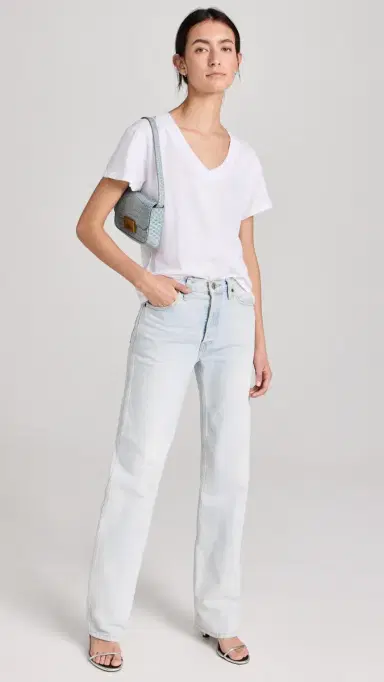 perfectwhitetee Hendrix Cotton Boxy V Neck Tee White | Thumbnail 5 perfectwhitetee Hendrix Cotton Boxy V Neck Tee White | Thumbnail 5