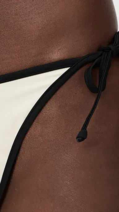 Onia Cleo Bikini Bottoms Egret/Black | Thumbnail 4
