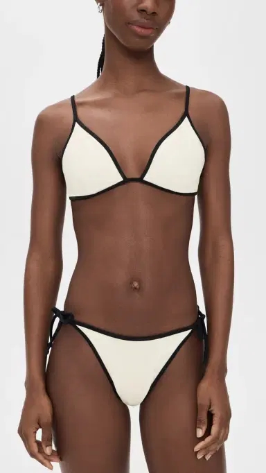 Onia Cleo Bikini Bottoms Egret/Black | Thumbnail 6