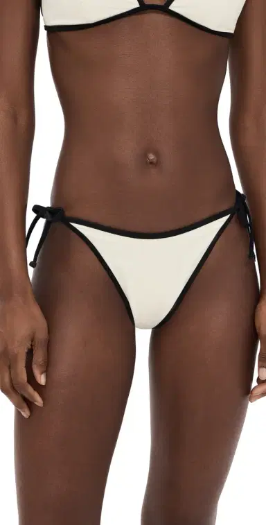 Onia Cleo Bikini Bottoms Egret/Black | Thumbnail 1