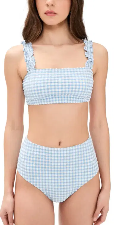 Hill House Home The Teagan Bikini Set Blue Gingham | Thumbnail 1 Hill House Home The Teagan Bikini Set Blue Gingham | Thumbnail 1
