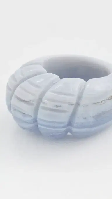 Ulla Johnson Twisted Stone Ring Blue Agate One Size | Thumbnail 4
