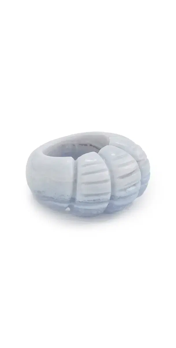 Twisted Stone Ring Blue Agate One Size