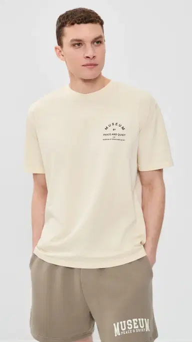 Museum of Peace and Quiet Museum by Pq T-Shirt Bone | Thumbnail 2