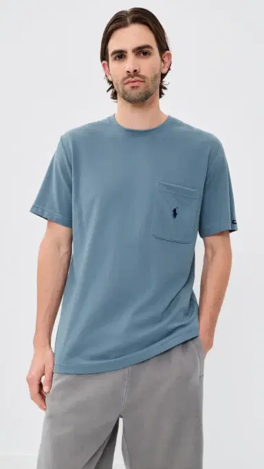 Polo Ralph Lauren Underwear Feather Weight Mesh Pocket Crew Tee Bluestone/Cruise Navy PP | Thumbnail 2
