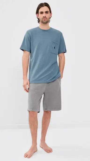 Polo Ralph Lauren Underwear Feather Weight Mesh Pocket Crew Tee Bluestone/Cruise Navy PP | Thumbnail 5