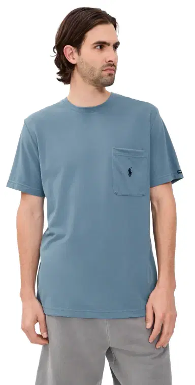 Polo Ralph Lauren Underwear Feather Weight Mesh Pocket Crew Tee Bluestone/Cruise Navy PP | Thumbnail 1