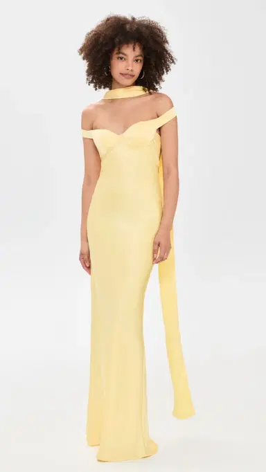 Runaway The Label Raphaella Off Shoulder Maxi Dress Buttermilk L | Thumbnail 2