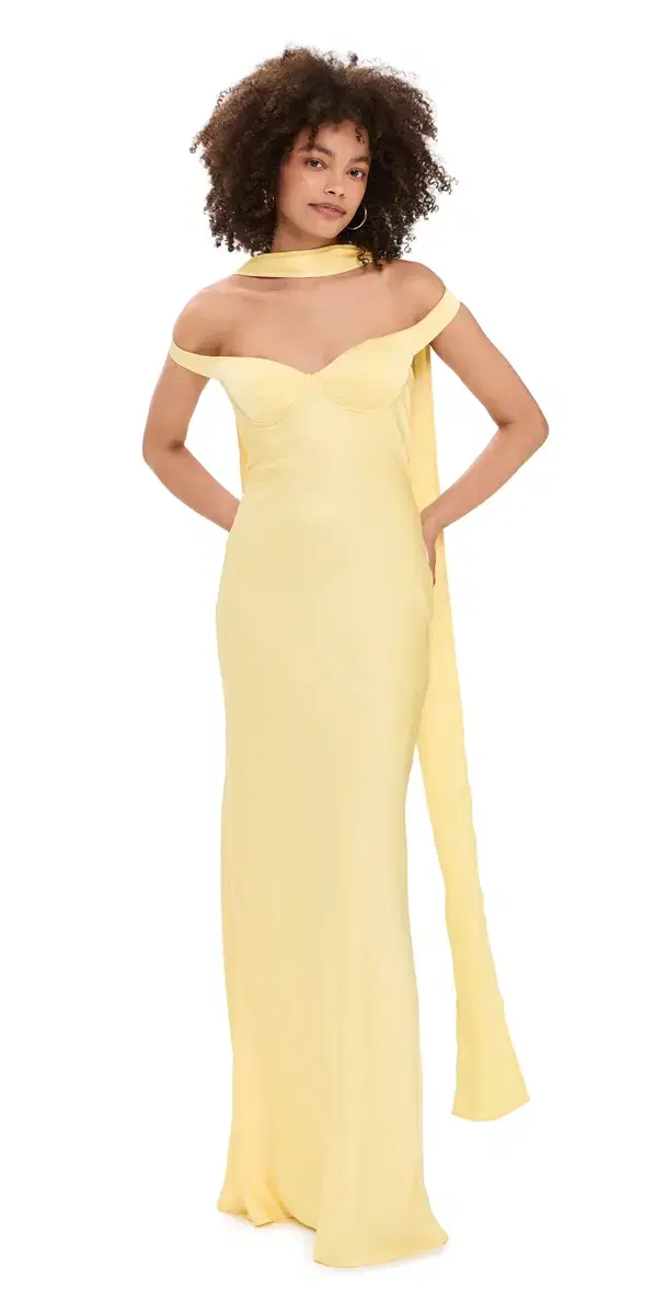 Raphaella Off houlder Maxi Dress Buttermilk
