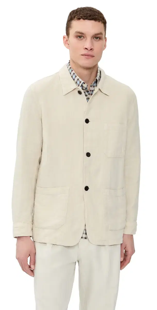 Portuguese Flannel abura inen Jacket Ecru