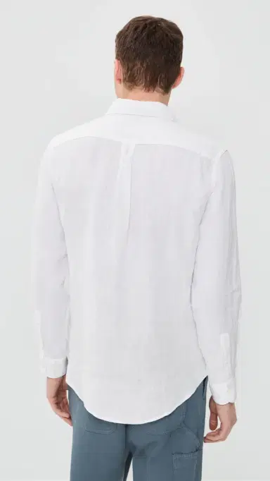 Portuguese Flannel Linen Shirt White | Thumbnail 3