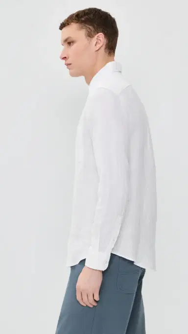 Portuguese Flannel Linen Shirt White | Thumbnail 4