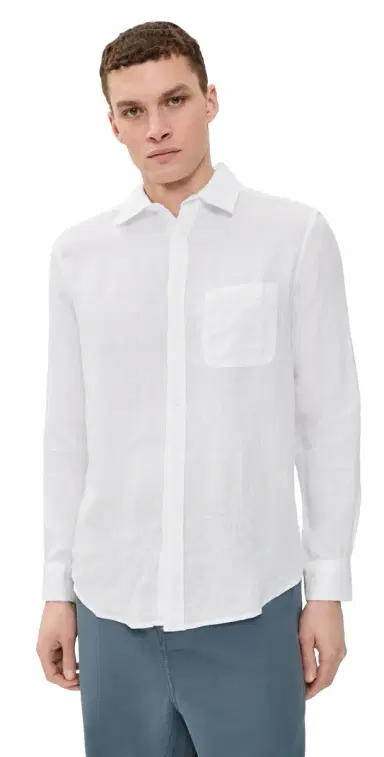 Portuguese Flannel Linen Shirt White | Thumbnail 1