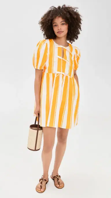 English Factory Bold Stripe Mini Dress Yellow/White | Thumbnail 5