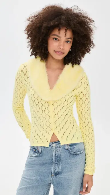 House of Sunny Vanilla Peggy Cardigan Butter 6 | Thumbnail 2