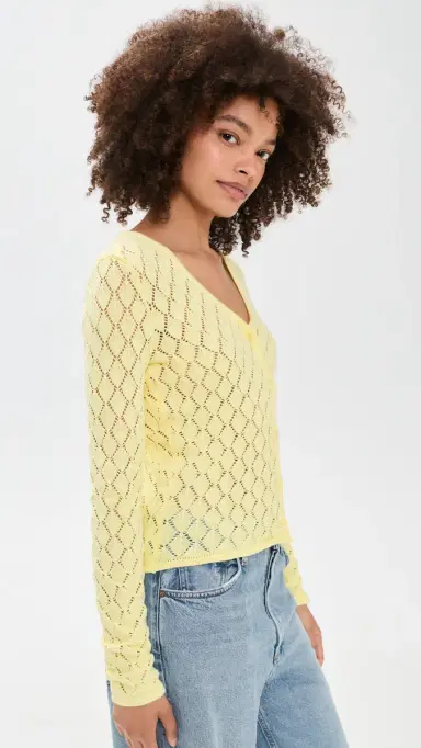 House of Sunny Vanilla Peggy Cardigan Butter 6 | Thumbnail 4