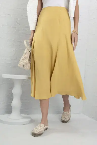 Brunello Cucinelli Fit And Flare Midi Skirt - Sun | Thumbnail 3