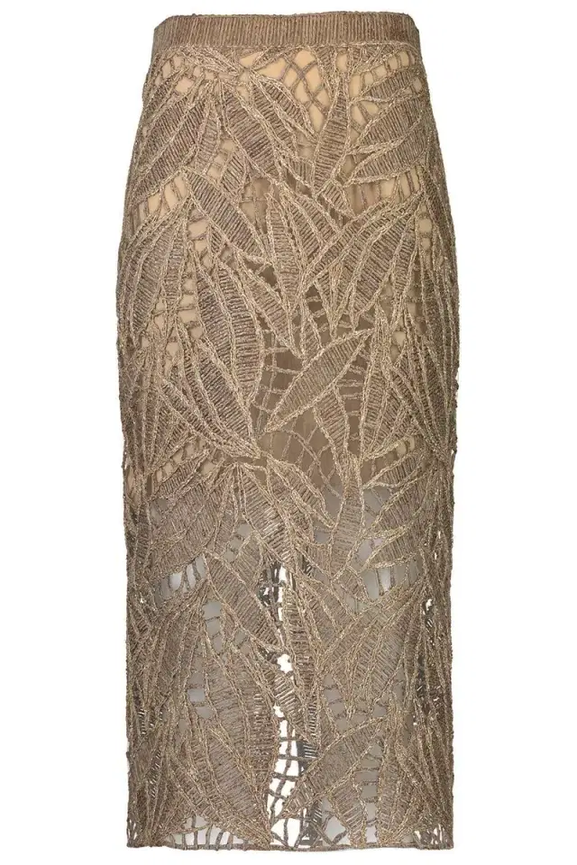 Brunello Cucinelli Opera Embroidered Pencil Skirt
