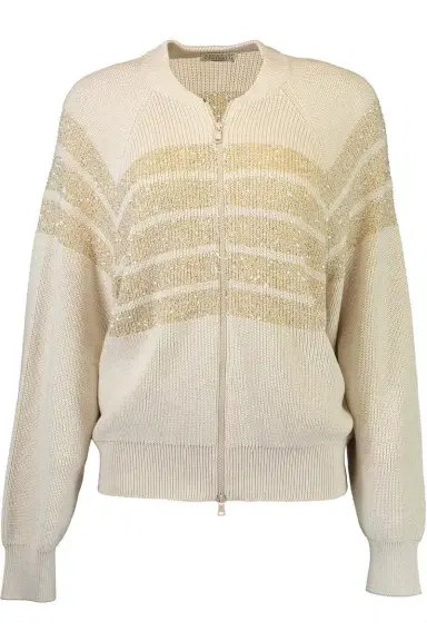 Brunello Cucinelli Stripe Bomber Jacket | Thumbnail 1