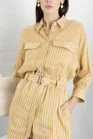 Brunello Cucinelli Stripe Relaxed Summer Shirt | Thumbnail 3