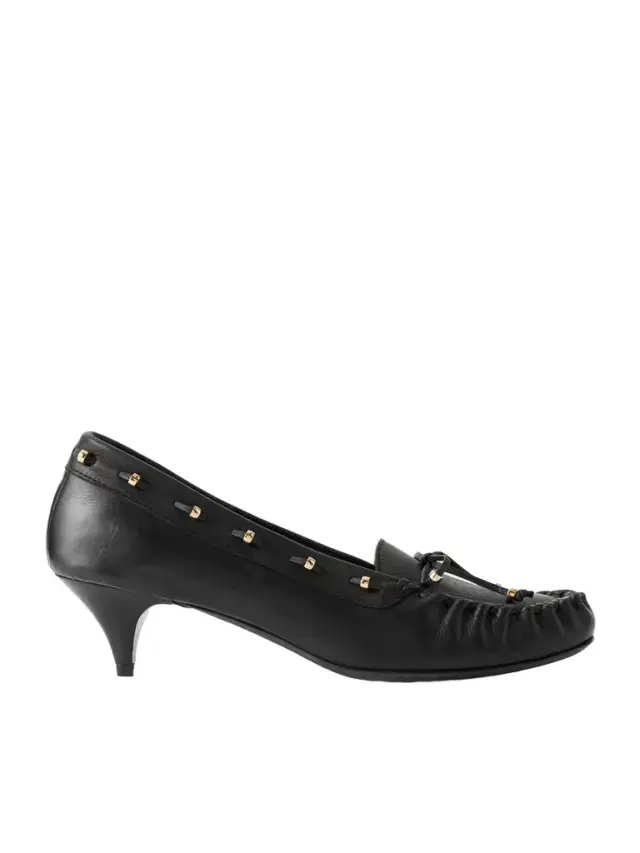 Milly Embellished Whipstitched Textured-leather Pumps