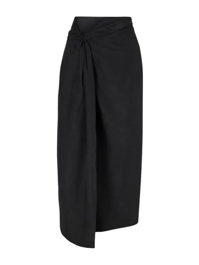 Crinkled-satin Midi Skirt