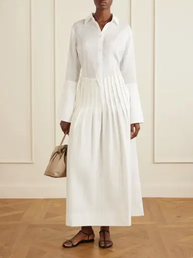 RÓHE Pleated Cotton-poplin Maxi Skirt | Thumbnail 2 RÓHE Pleated Cotton-poplin Maxi Skirt | Thumbnail 2