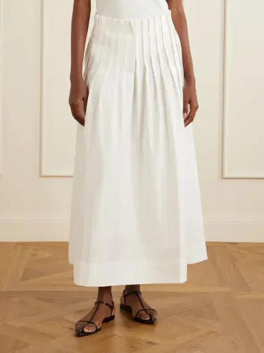RÓHE Pleated Cotton-poplin Maxi Skirt | Thumbnail 3 RÓHE Pleated Cotton-poplin Maxi Skirt | Thumbnail 3